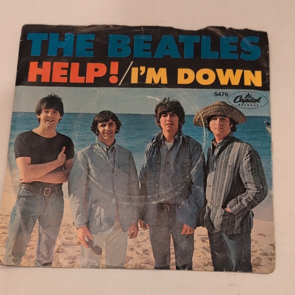 The Beatles Help/I'm Down Single 45 Vinyl